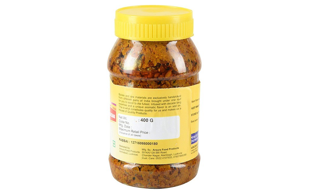 Aroura Kachi Haldi K Aachar    Plastic Jar  400 grams